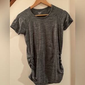 Athleta Dark Gray Heather Short Sleeve Athletic Tee
